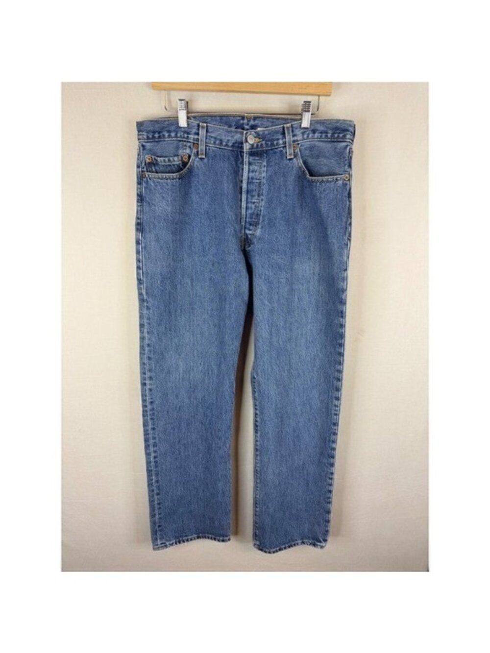 Vintage 90s Levis 501 X X Button Fly Straight Jeans Blue 36X32 Mexico
